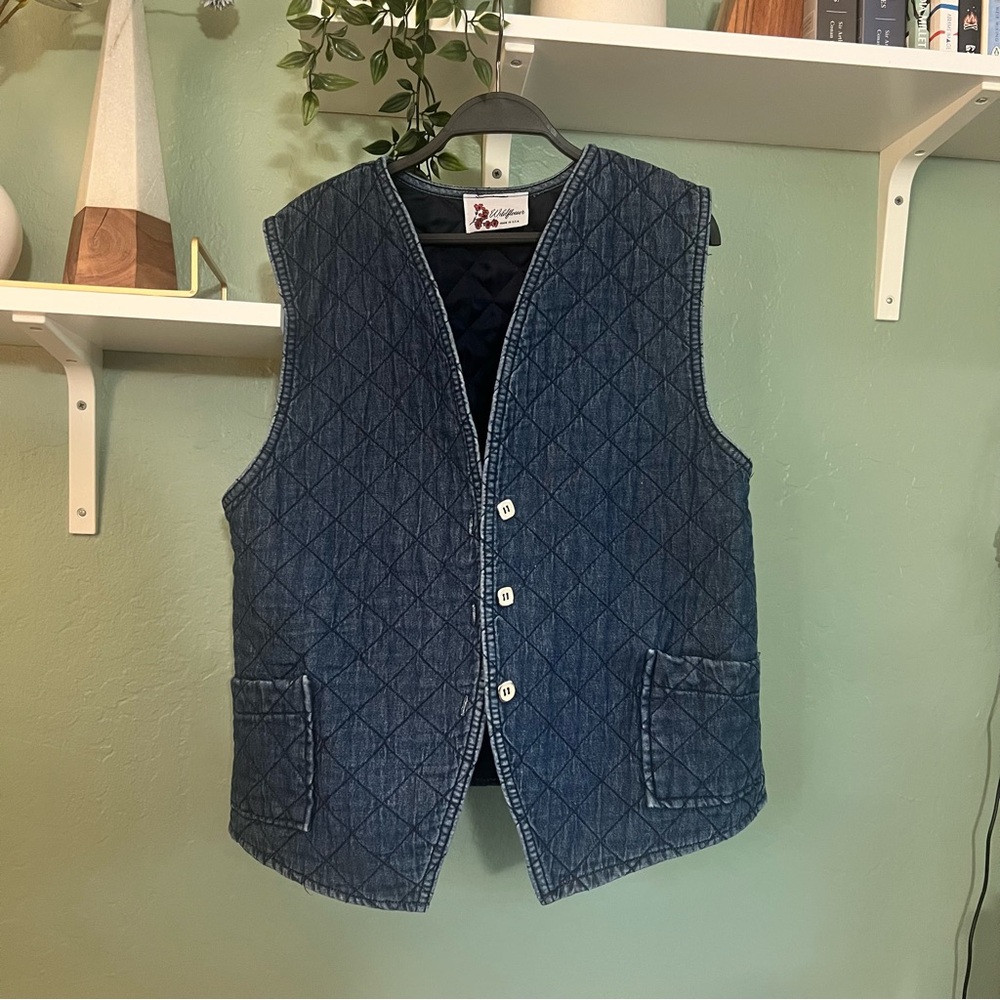 Vintage Quilted Denim Vest